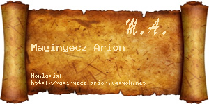 Maginyecz Arion névjegykártya